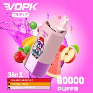 VOPK 3in1 Disposable Vape Double Apple Ice Tropical Fruit Strawberry Watermelon Bubblegum