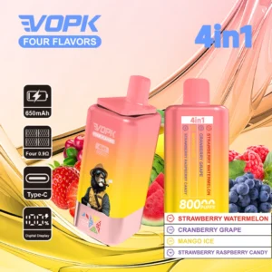 VOPK 4in1 80000 Puffs – Strawberry Watermelon, Cranberry Grape, Mango Ice, Strawberry Raspberry Candy