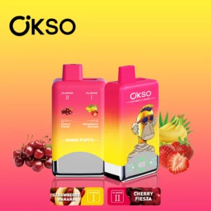 OKSO Double Flavor 60K Strawberry Banana & Cherry Piesta